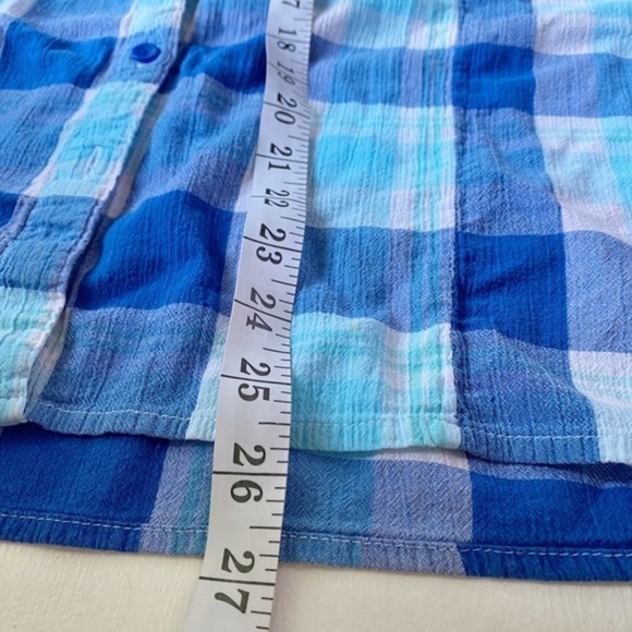 White Stag Blue Plaid Women's Short Sleeve Camp
Shirt - Picture 8 of 12